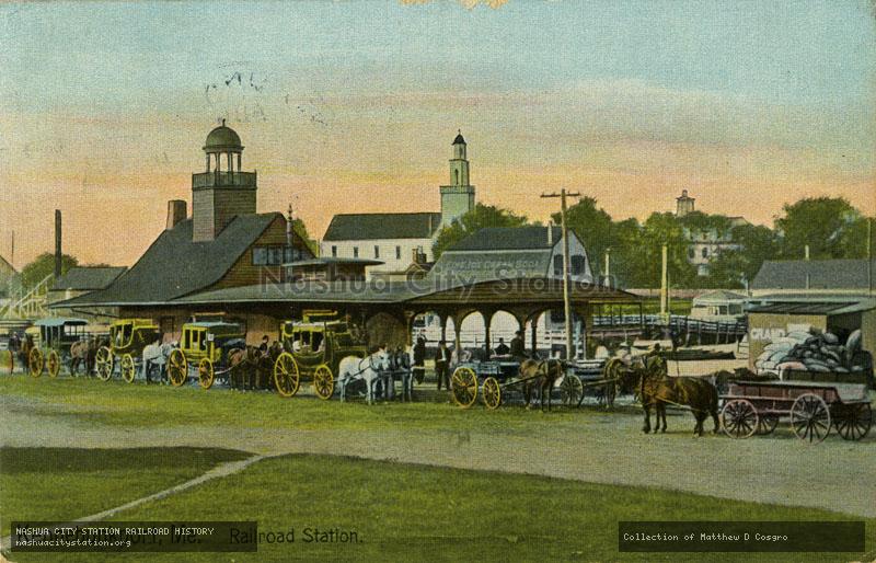Postcard: Kennebunkport, Maine, Railroad Station
